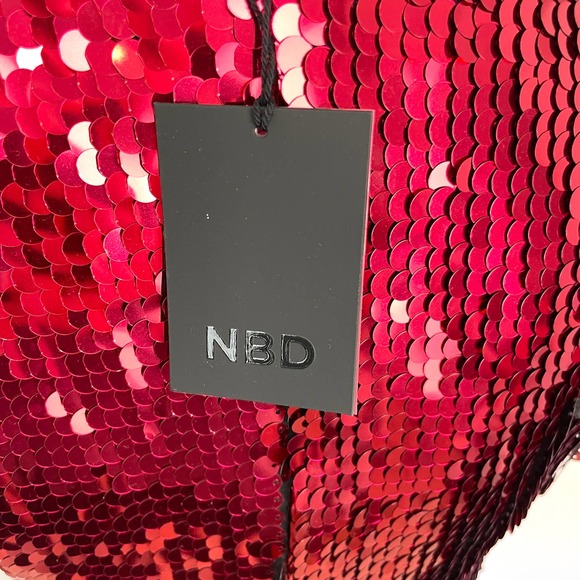 NBD Bexley Sequin Shift Dress In Raspberry Red Size XXS New - Picture 13 of 16